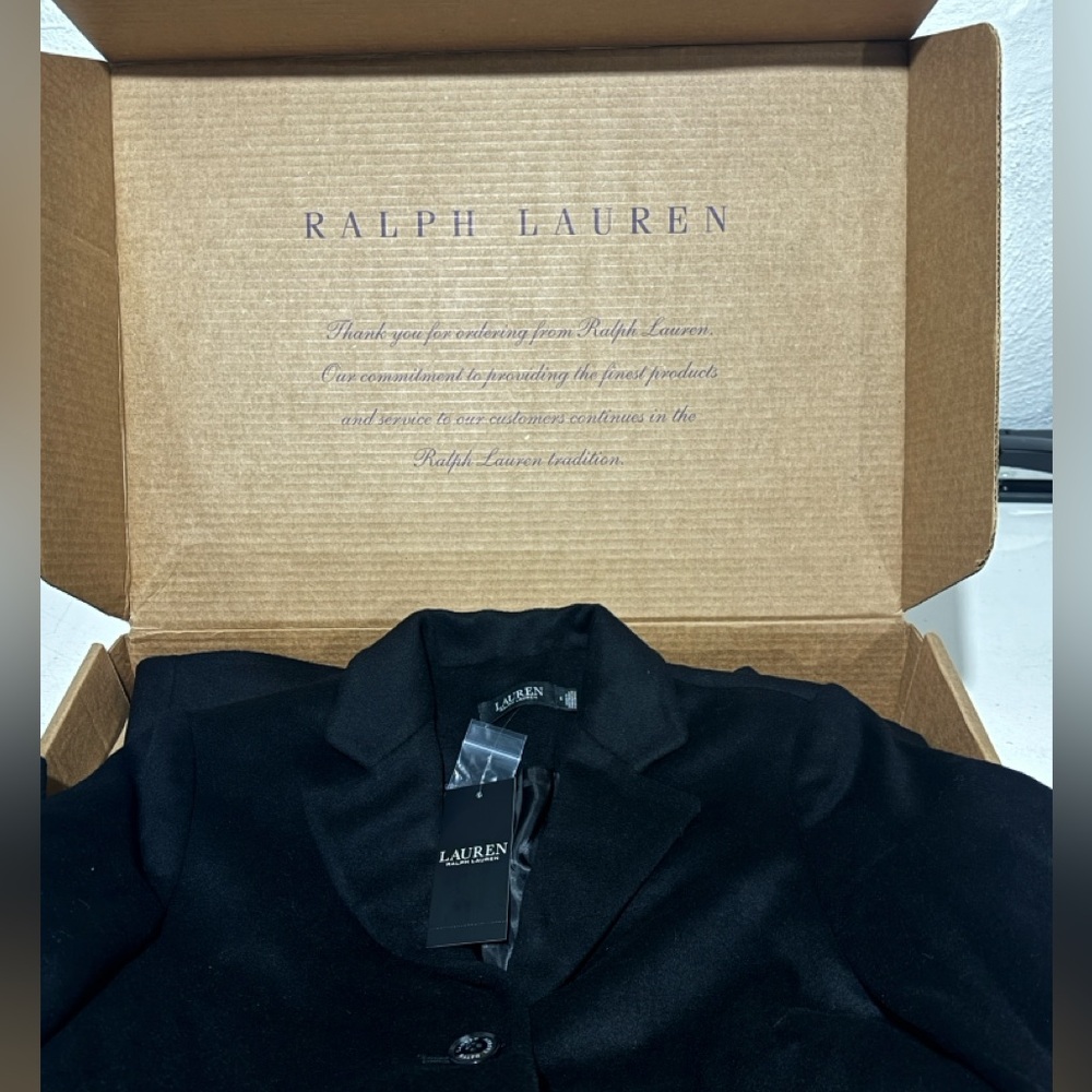 Ralph Lauren Black Wool peacoat NEW